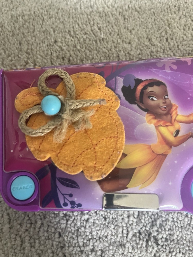 Disney Pixie Hollow Tinkerbell pencil case with buttons Moonstone Magic fairies