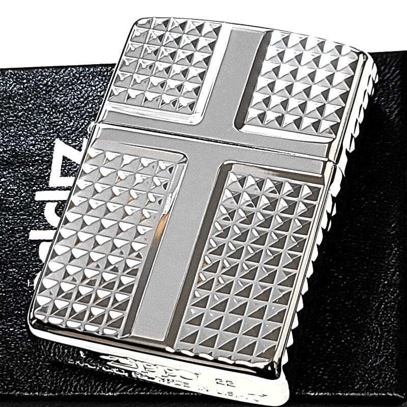 Zippo Armor Diamond Cut Engraving 4 Side Processing Mirror Finish Silver Lighter