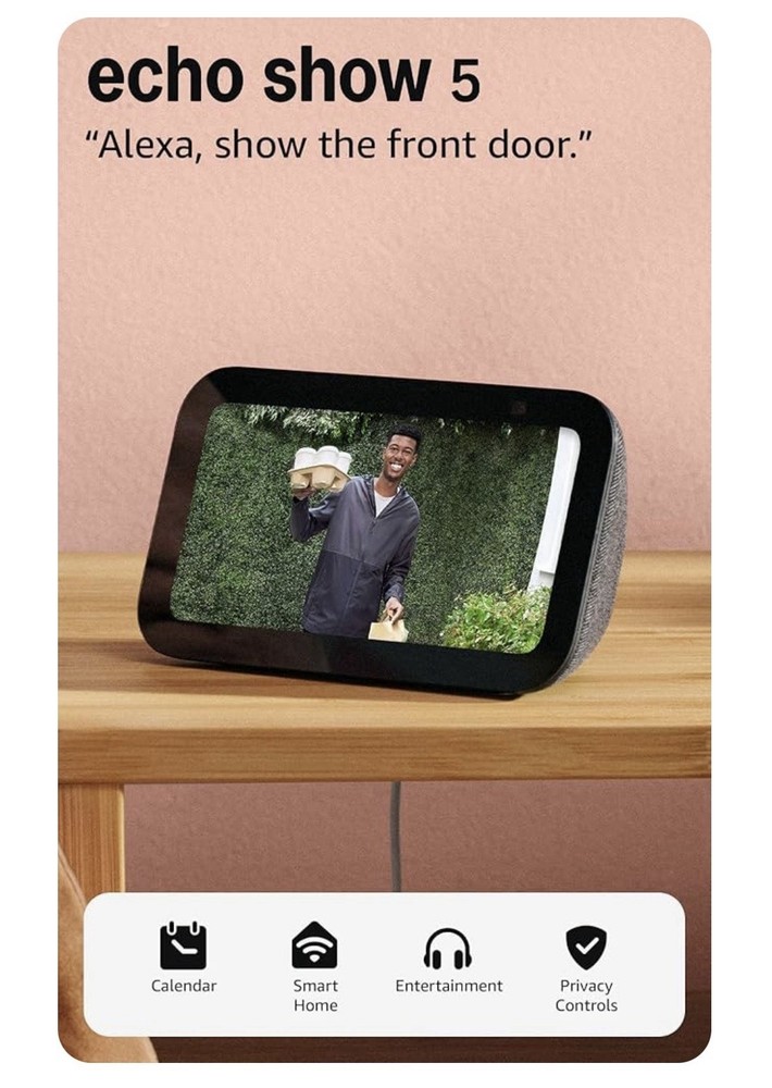 Amazon Echo Show 5 Smart Speaker, Alexa Voice Control, 5.5" Display, Black