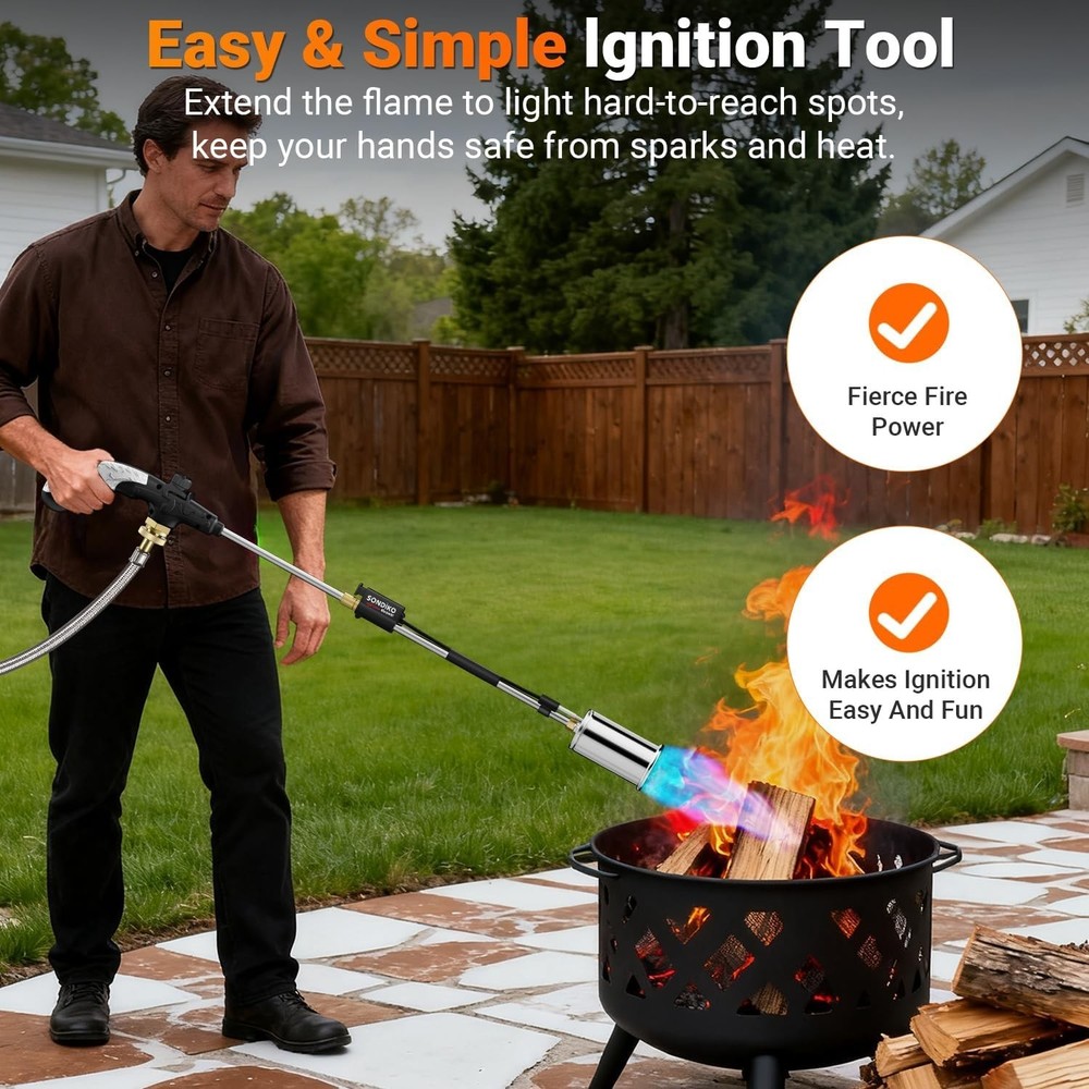 High Output Propane Torch Weed Burner with 10FT Hose & Adjustable Flame Control