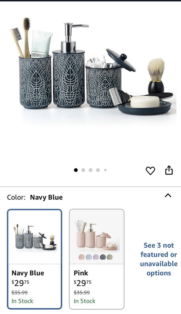 Virtune 5 Pc Bathroom Accessory Set