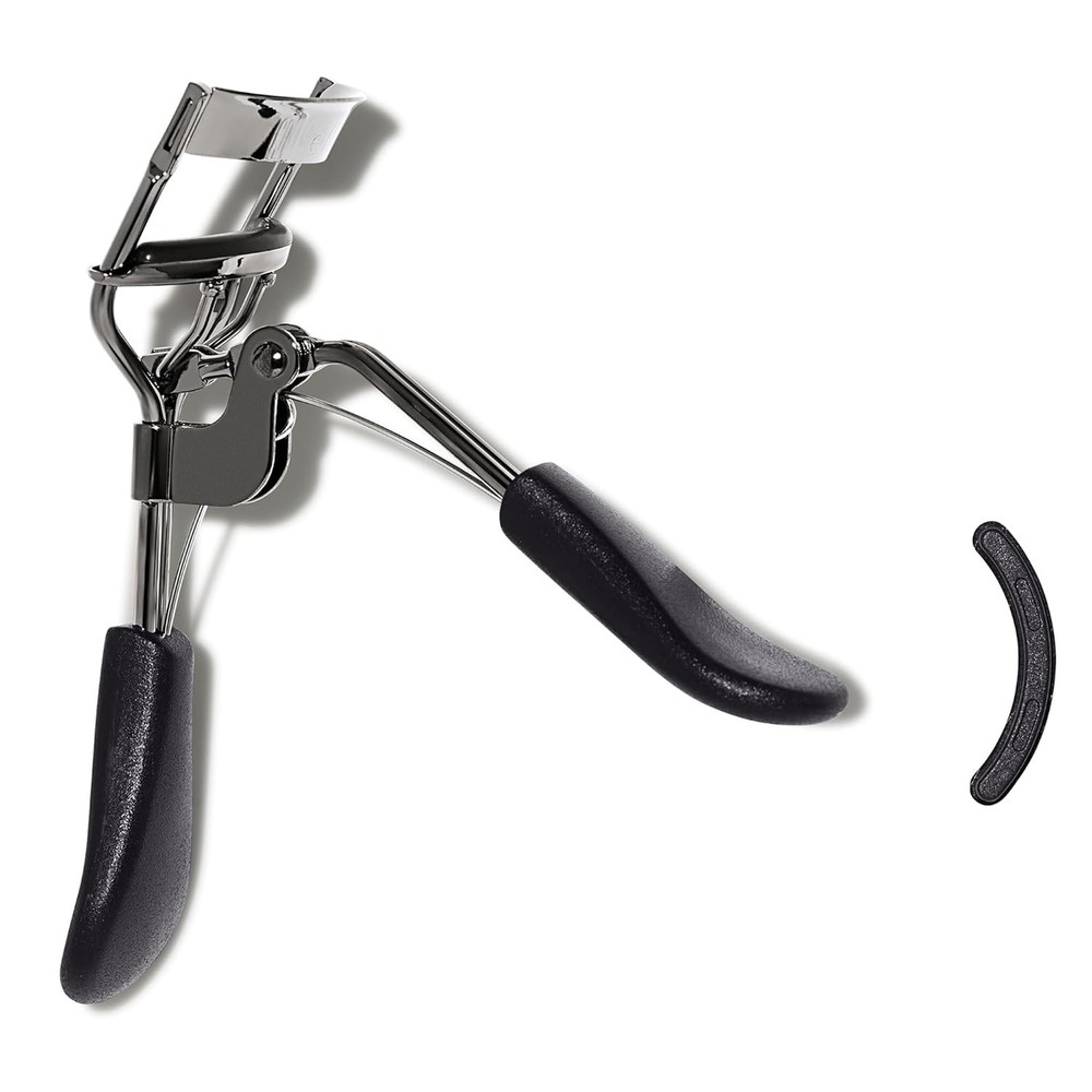 Silver Pro Eyelash Curler with Extra Pad - Long-Lasting Curl, Approved