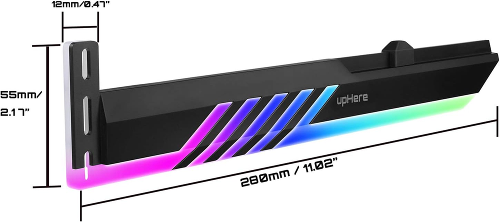 Uphere 5V 3-Pin Addressable RGB Graphics Card GPU Brace Support Holder,Support V
