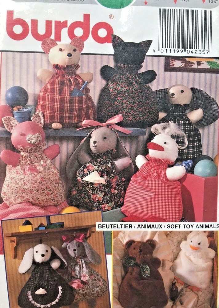 Burda Stuffed Soft Toys Animals Pattern 4235 UNCUT