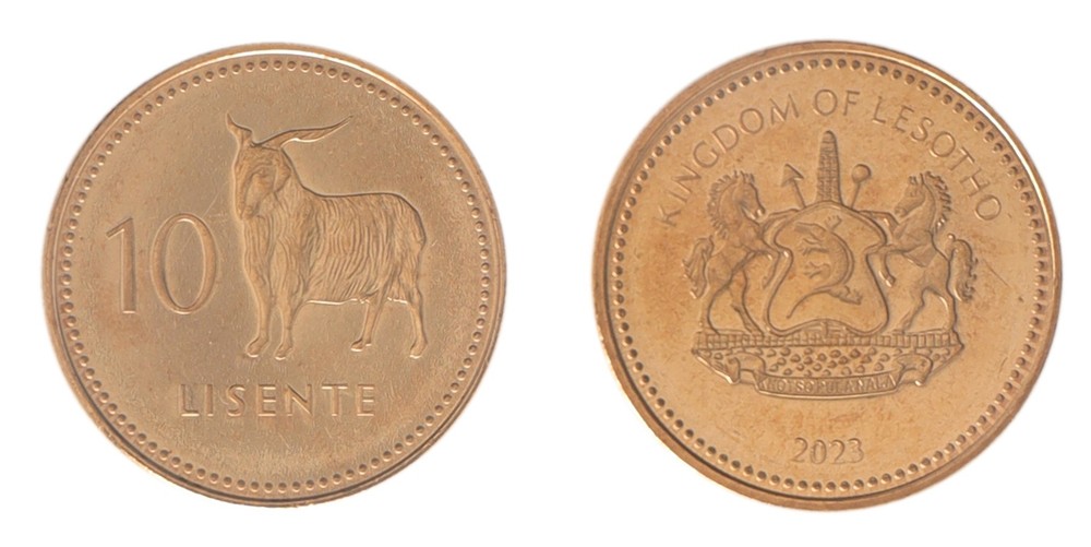 Lesotho 10 Lisente, 2023, KM #63, Mint