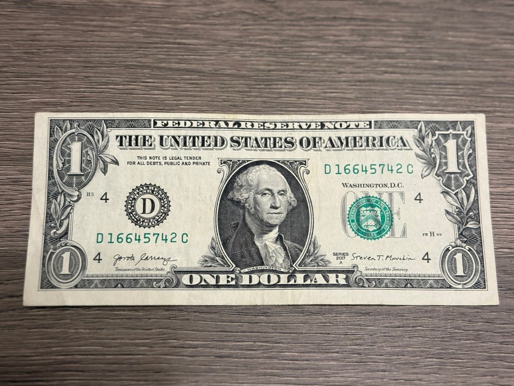 Off Center Misaligned Cut Error 2017A $1 Dollar Bill