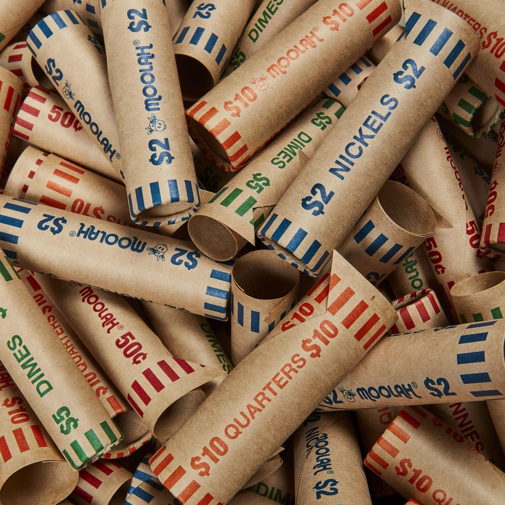 Paper coin wrappers preformed assorted currency organizers