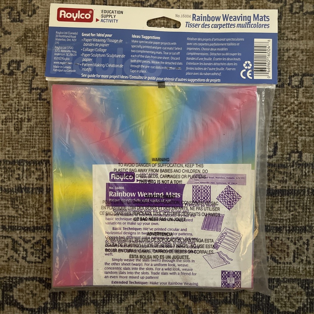 NIP Roylco Educational Activity Sheets 72 Pcs Rainbow Weaving Mats 4yr+