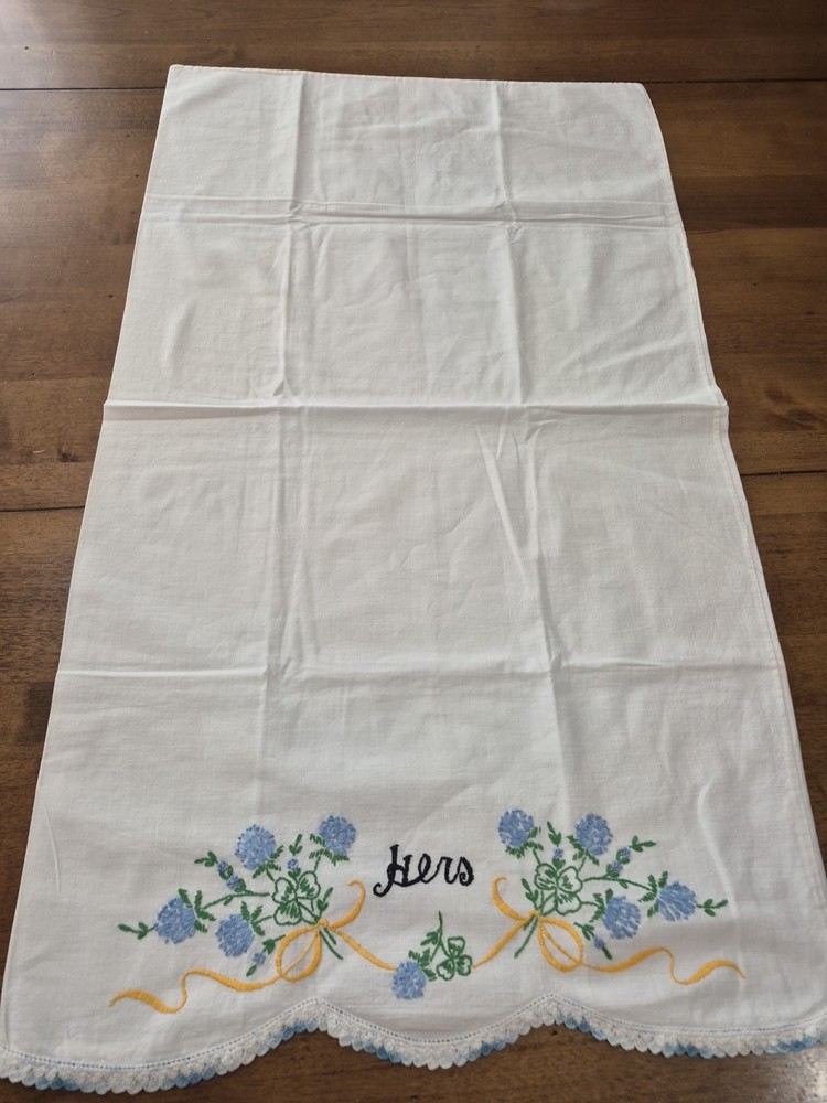 VINTAGE Embroidered Pillow Case for CUTTER CRAFTING