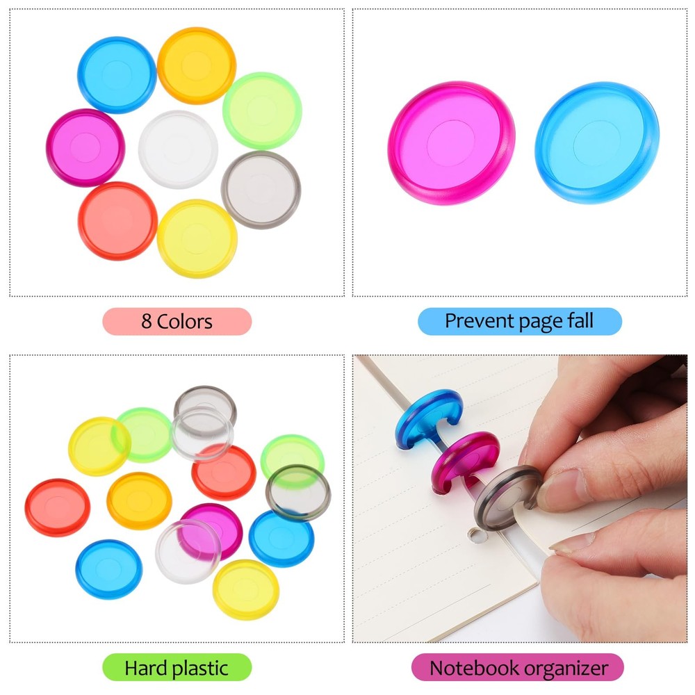 Plastic Mini Discs Multicolor Binding Ring Expansion Discs for Notes or Artwork