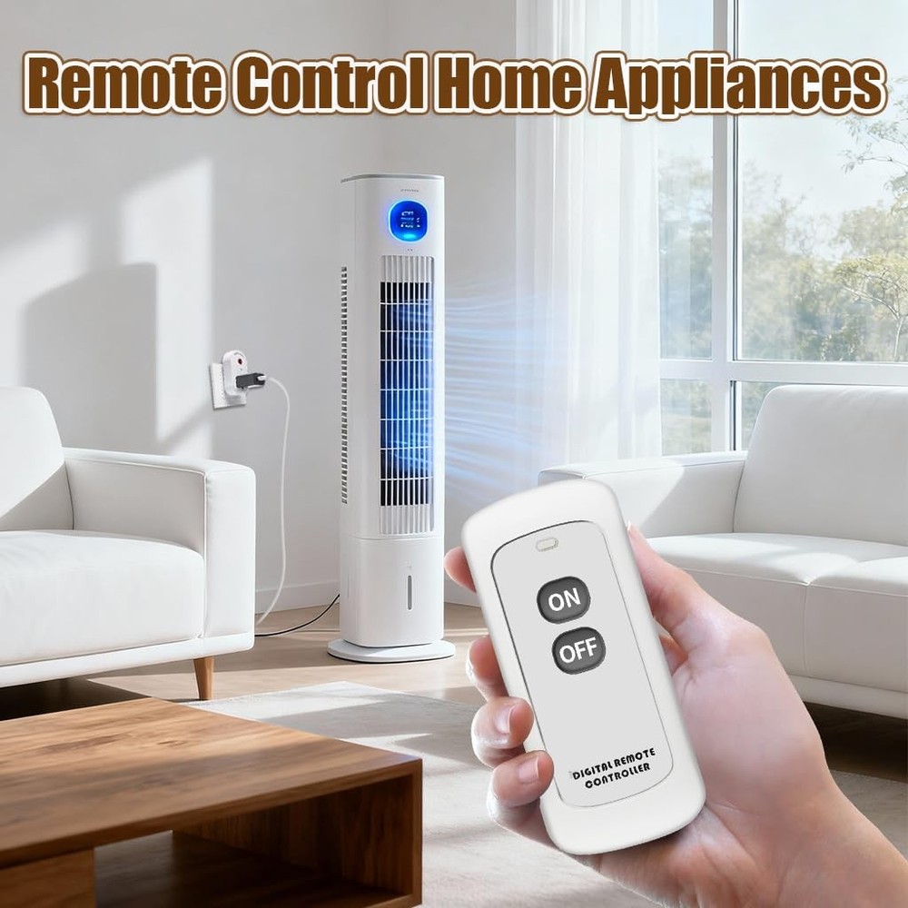 1 Pack Remote Control Outlet, 15A Wireless Plug Switch for Lights and Fans