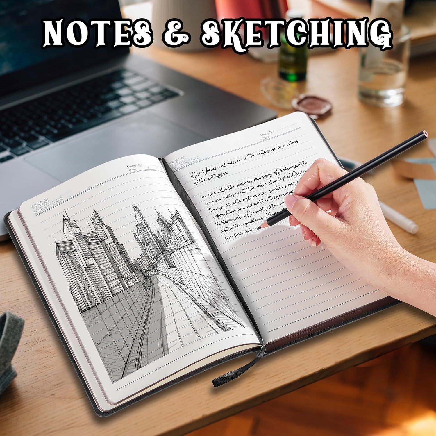 2026 Leather Vintage Journal Notebook,300 Pages,Leather Softcover Lined Journal