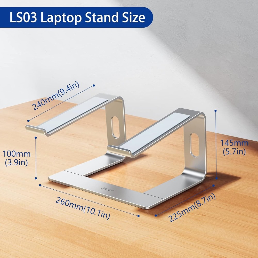 Aluminum Laptop Stand Ergonomic Detachable Computer Notebook Riser