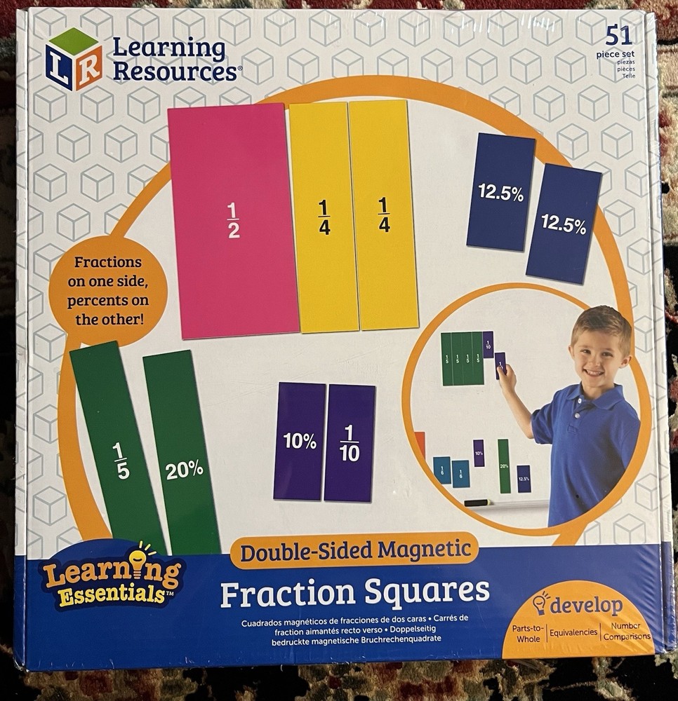 Sealed!  Learning Essentials Magnetic Fraction Squares  Math Class Home School