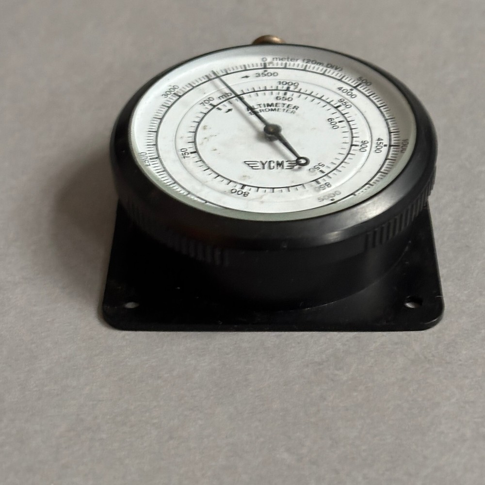 Vintage YCM Altimeter Barometer Japan with Original Case Untested