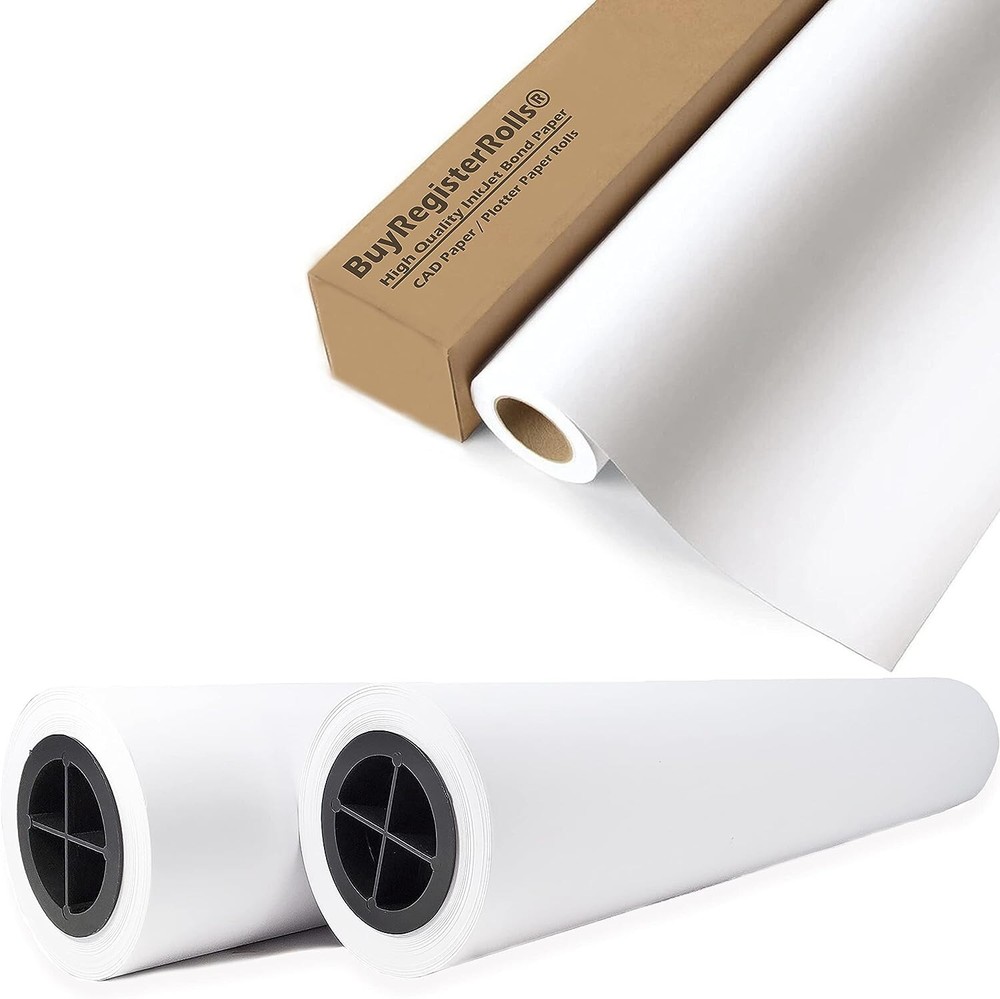 Premium Bond Paper 4 Rolls 36 x150 CAD Plotter Wide Format Printing High Quality