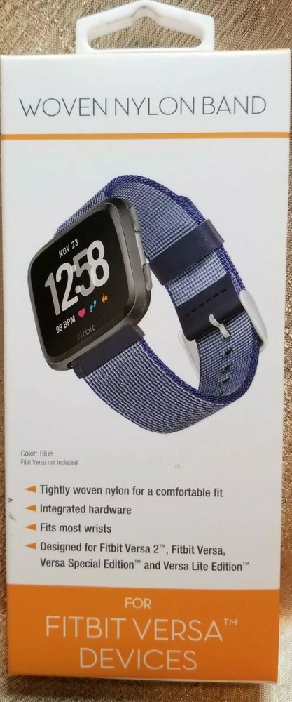 WOVEN NYLON BLUE BAND FOR FITBIT VERSA DEVICES