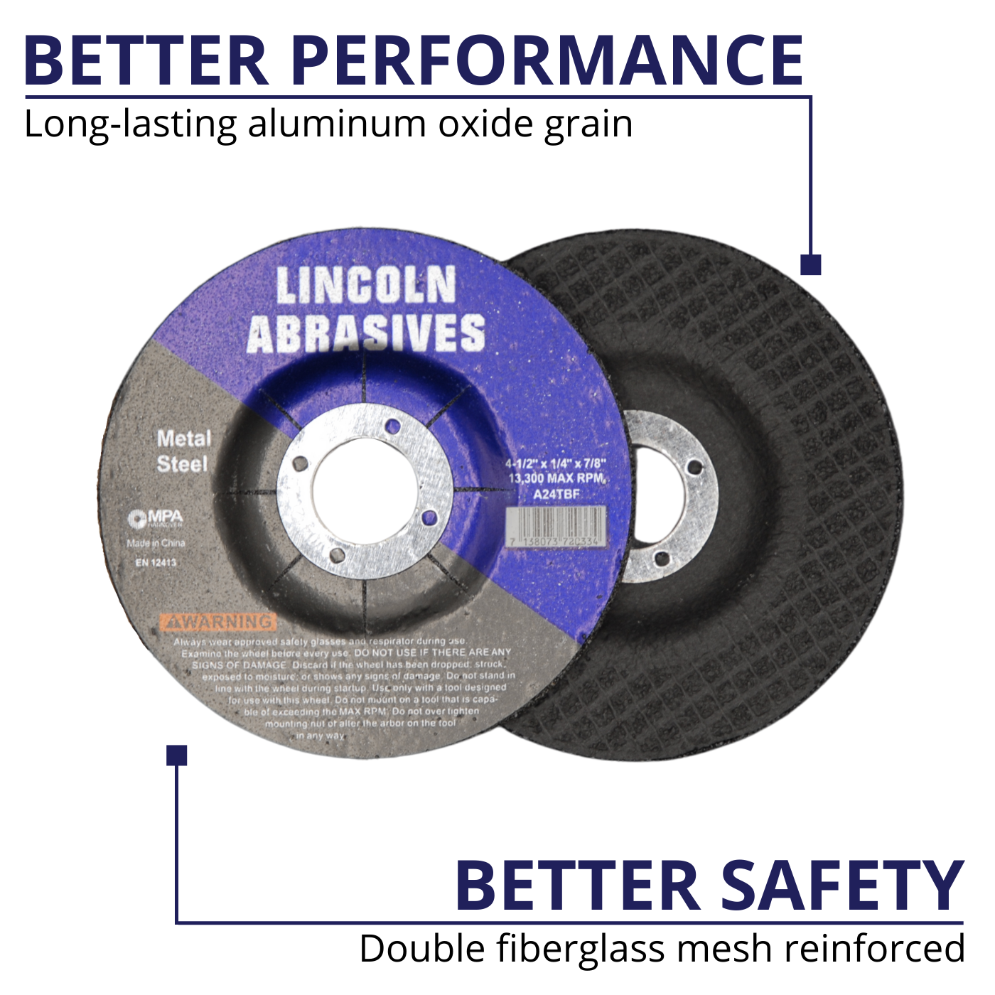 (25) Pc 4-1/2" x 1/4" x 7/8" Grinding Wheels With Depressed Center For Metal