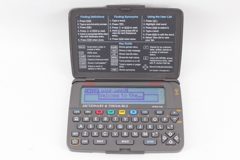 Franklin Bookman Dictionary & Thesaurus MWD-440 Tested Working