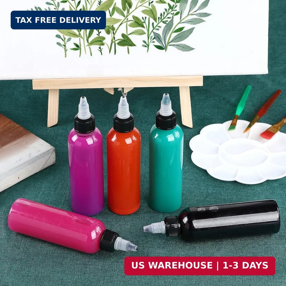 32 Pack 4oz Boston Dispensing Bottle Empty Round LDPE Plastic Squeeze Dropper Bo