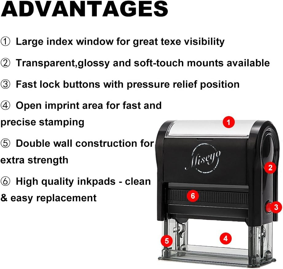 Paid Stamp Self Inking with Date, Check Number, Amount - Red Ink