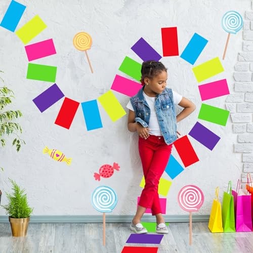 Colorful PVC Floor Stickers Candy Donut Theme Land Runway 7.9 x 4.7 Inch 30