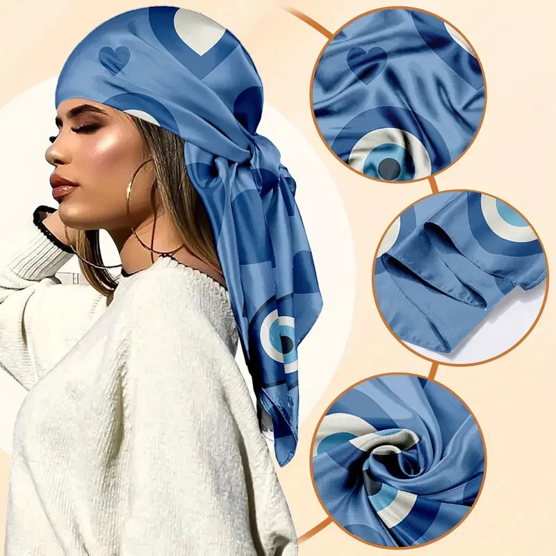 Evil Eye Pattern Large 35" Square Scarf