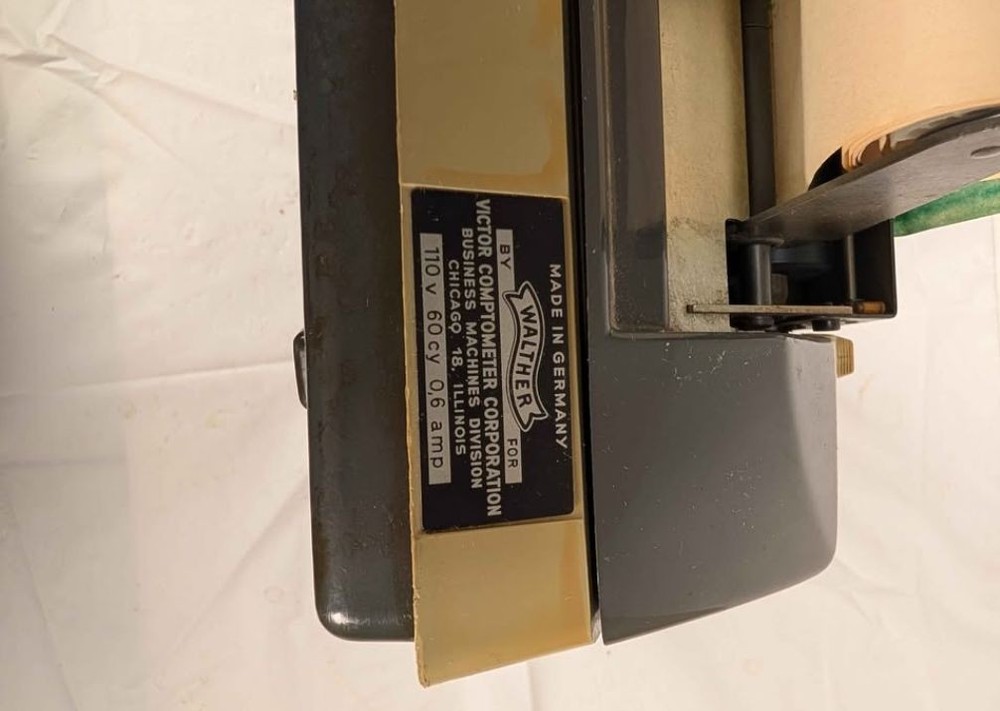 Walther Comptograph Adding Machine Model 12CL Vintage Mechanical Printing Office