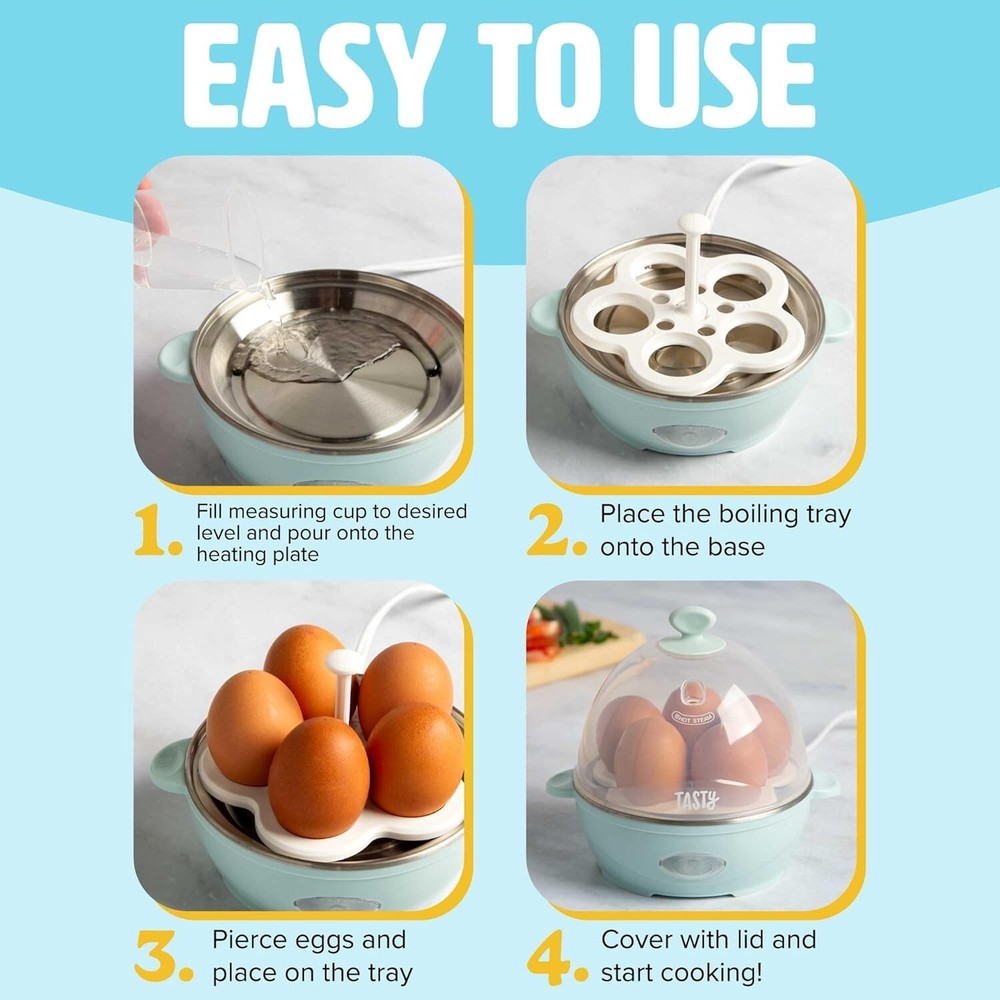 Mini Rapid Egg Cooker, 5-Egg Capacity for Perfect Hard Boiled Eggs or Omelets...