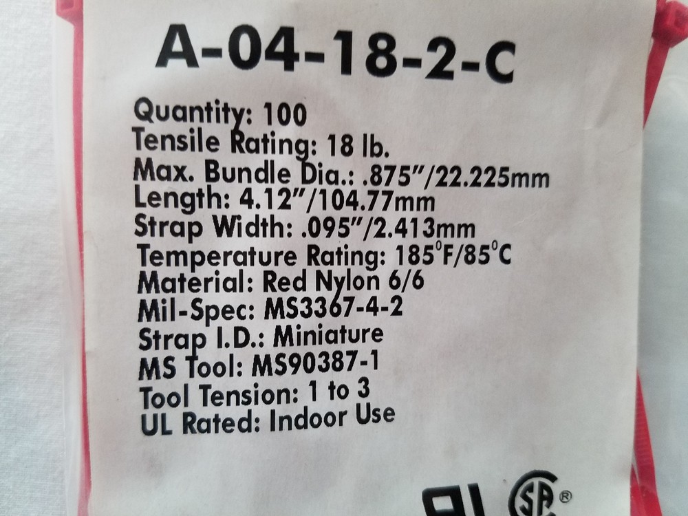 Zip Ties 4” Red - 200 Quantity