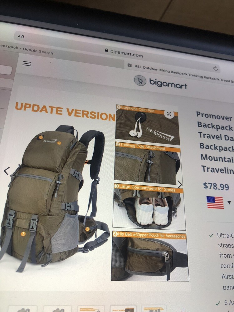 ProMover 48L Hiking Lightweight backpack