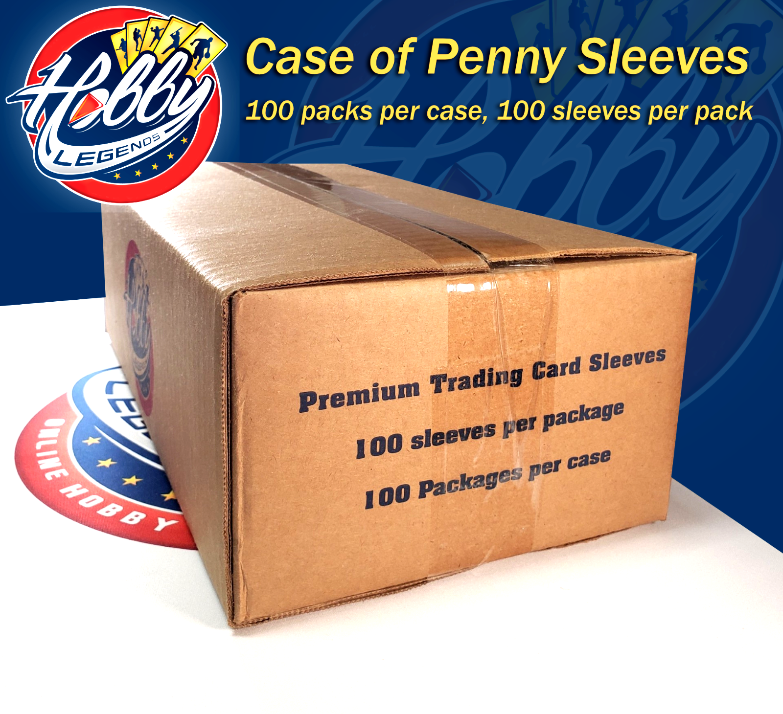 10000 HOBBY LEGENDS PREMIUM CLEAR SOFT PENNY REGULAR STANDARD CARD SLEEVES CASE