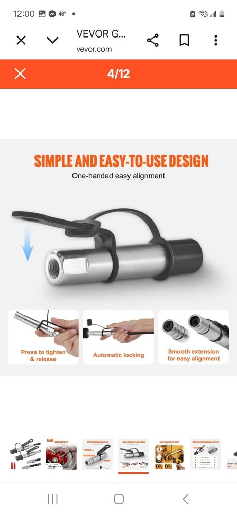 Vevor Locking Grease Coupler TH-46-7C