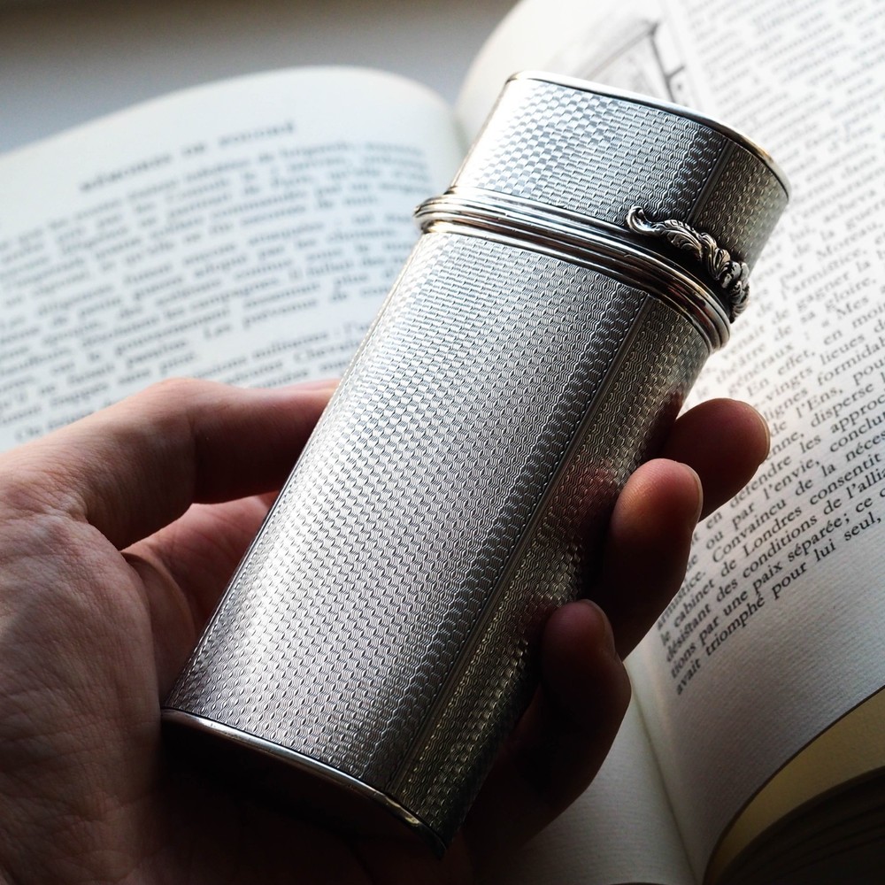 Antique Georgian Solid Silver Cigar/Cheroot Case Engine Turned - Edward Edwards