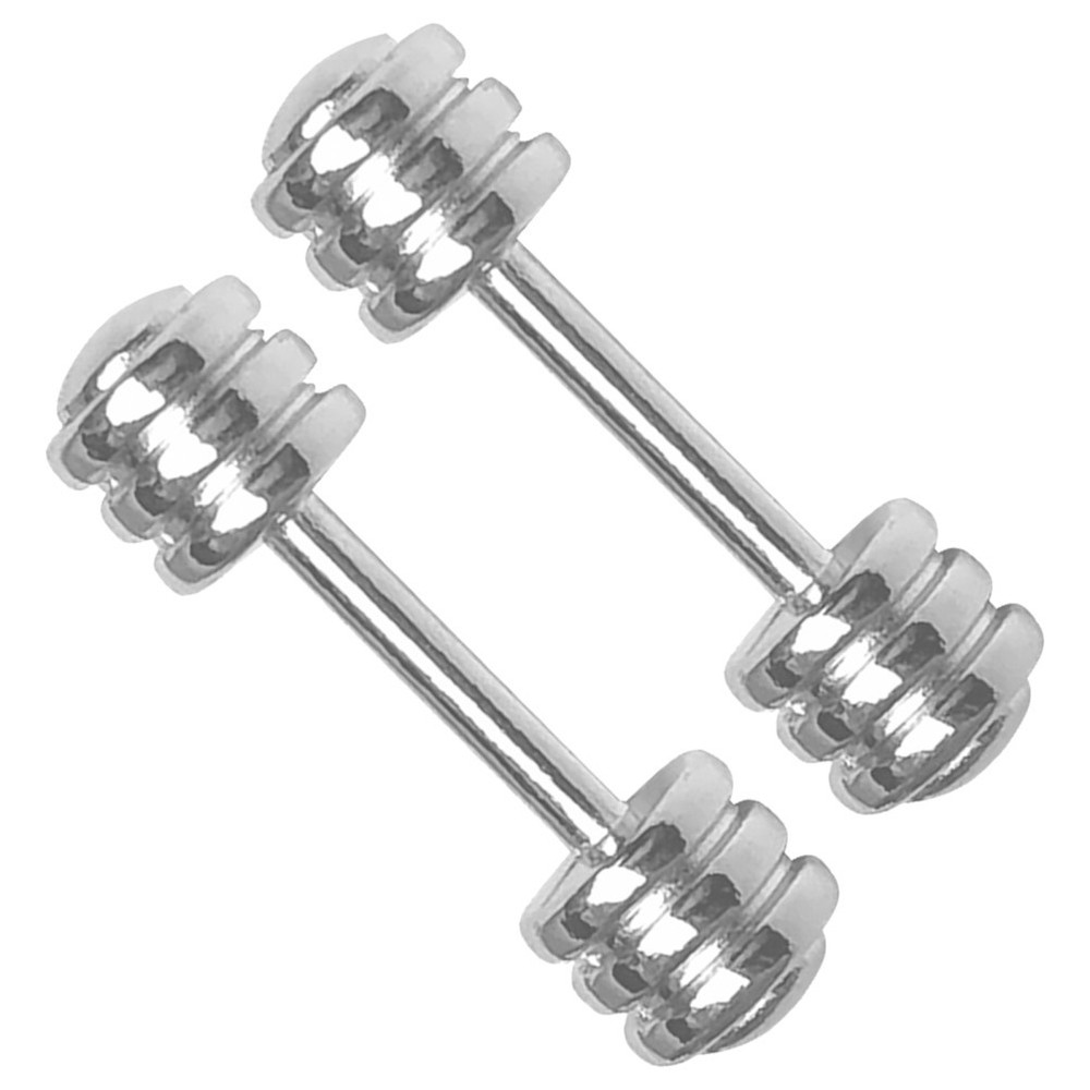2 Pcs Mini House Decor Dumbbell Decoration Barbells Simulation Model