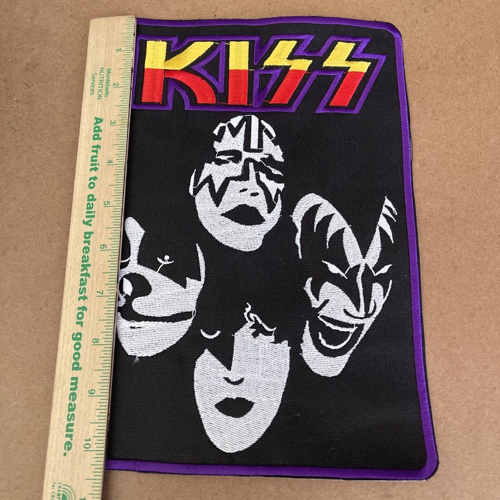 KISS Rock Band Oversized Patch: Embroidered, New, Sew On, 10 1/2 By 7 Inches.