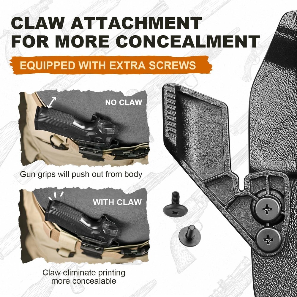 IWB Holster Compatible with CZ Shadow 2 Compact and CZ Shadow 2,Optic Cut&Claw