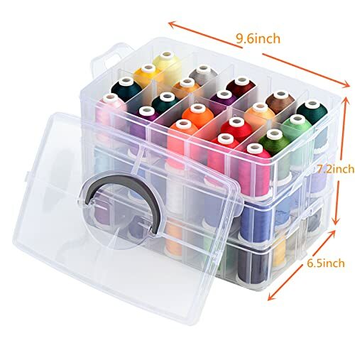 Machine Embroidery Thread Polyester 63 Colors With Plastic Storage Box For Embro