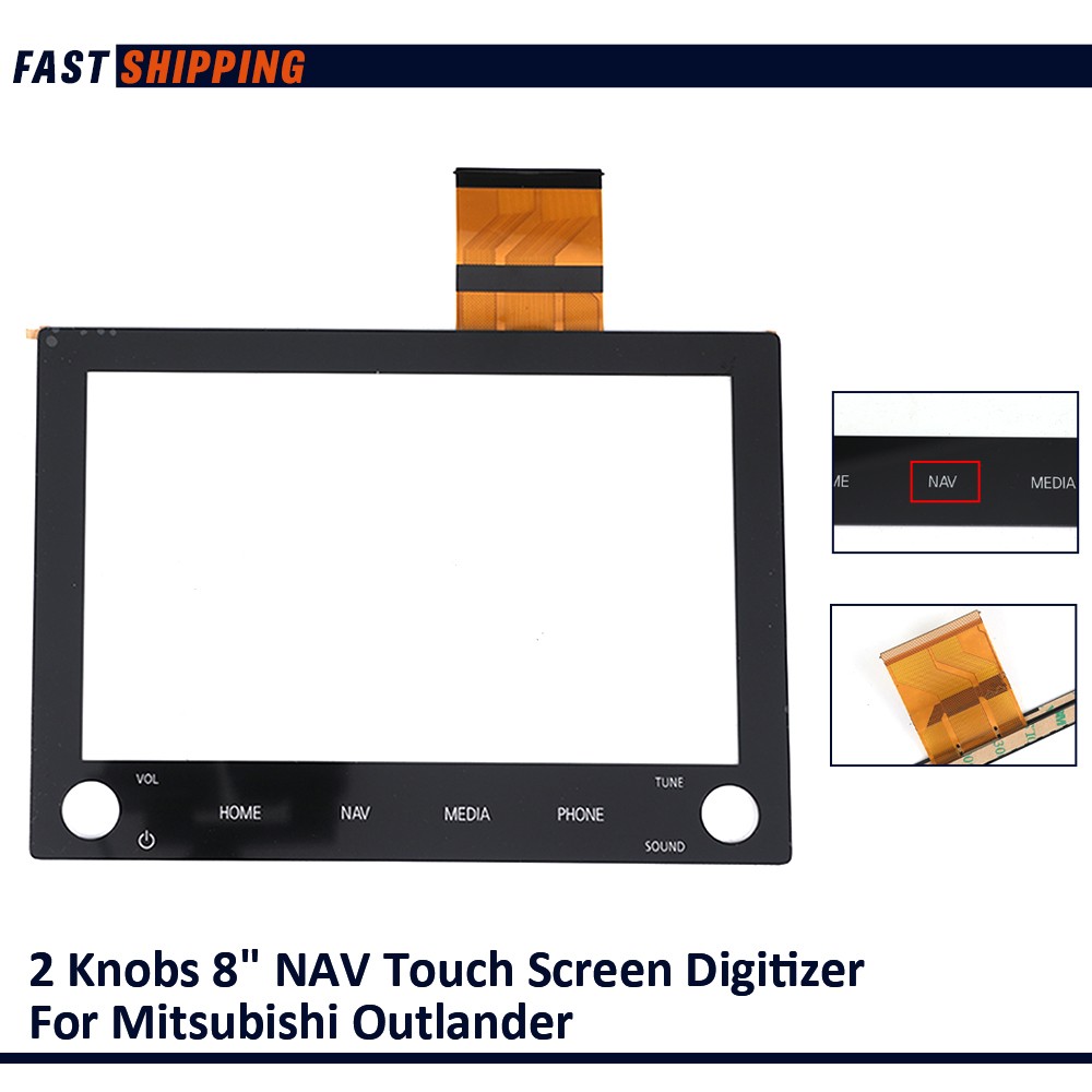 8" Touch-Screen Digitizer 2 Knobs For Mitsubishi Outlander 2019-2022 Radio NAV