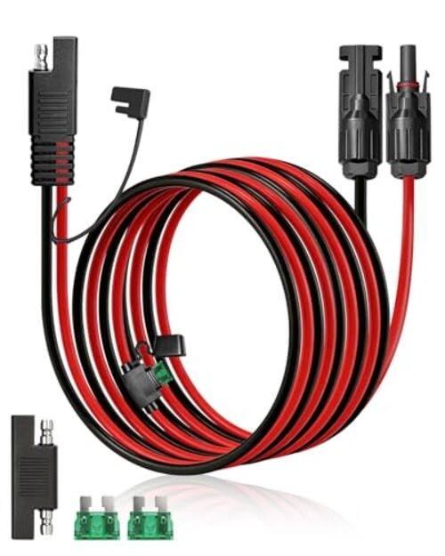 Solar Panel Connector to SAE Adapter Cable 10AWG Solar Extension Cable 20FT