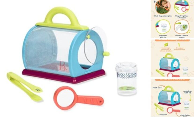 – Bug Bungalow Insect Catching Kit with Mesh Case, Magnifying Bug Catching Kit