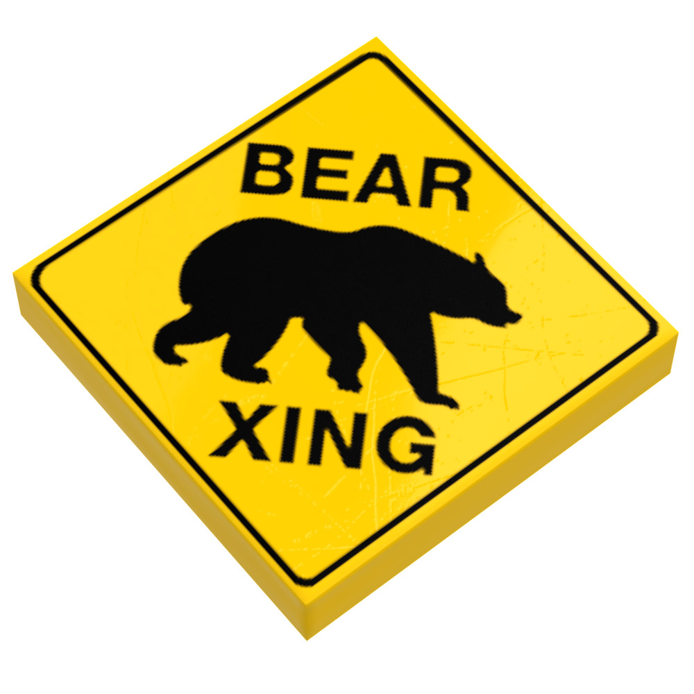 B3 Customs® Bear Xing Sign made using LEGO part