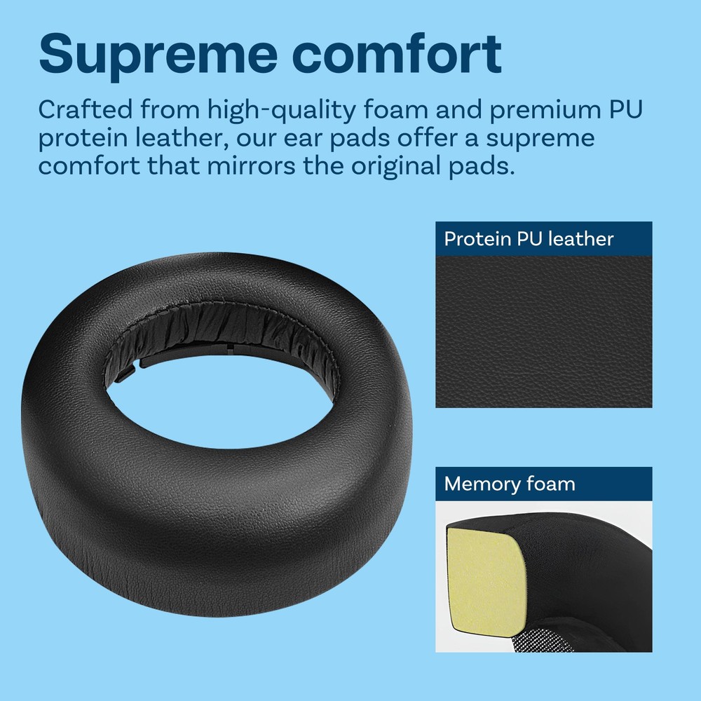 Replacement Ear Pads for Sony PS5 Pulse 3D Wireless Headset - Memory Foam Black