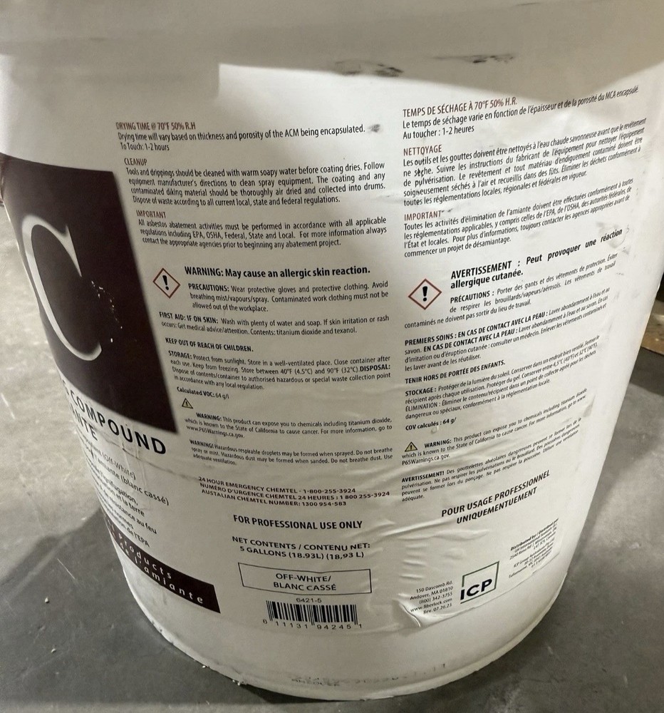 Asbestos Binding Compound, 5 Gallon