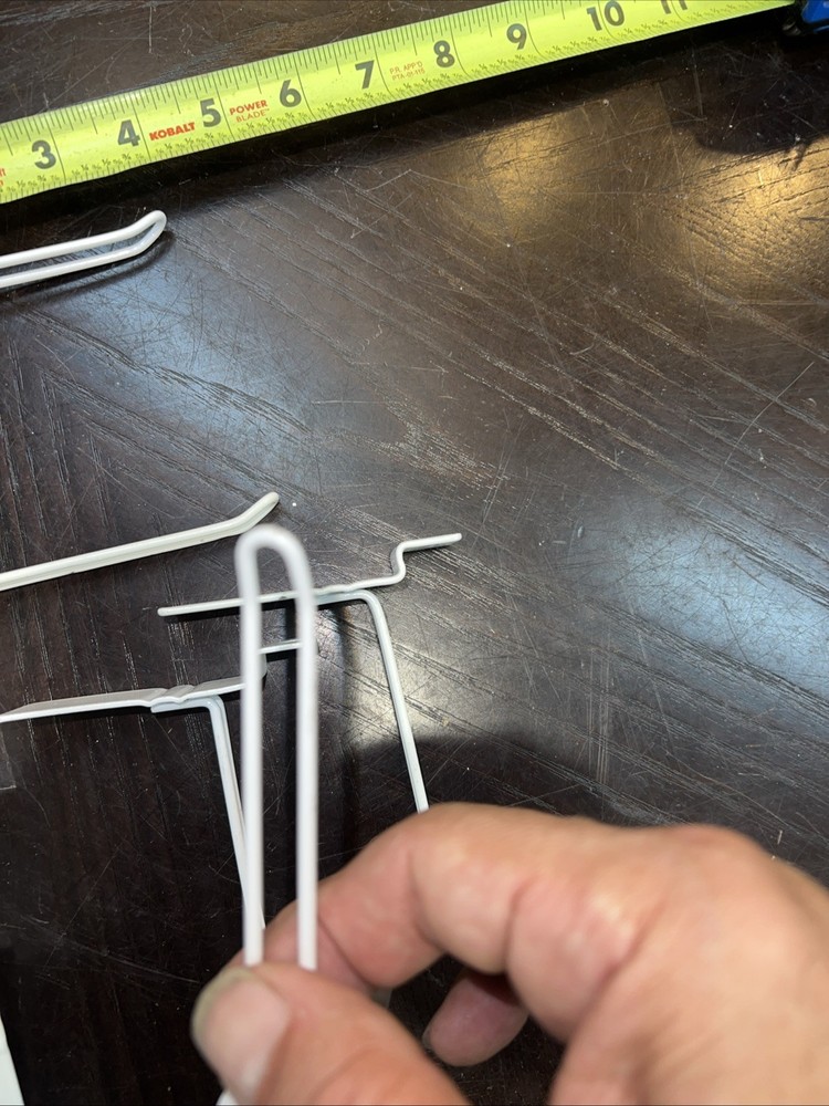 12- Slatwall Hooks: 4"- White- FREE SHIP!