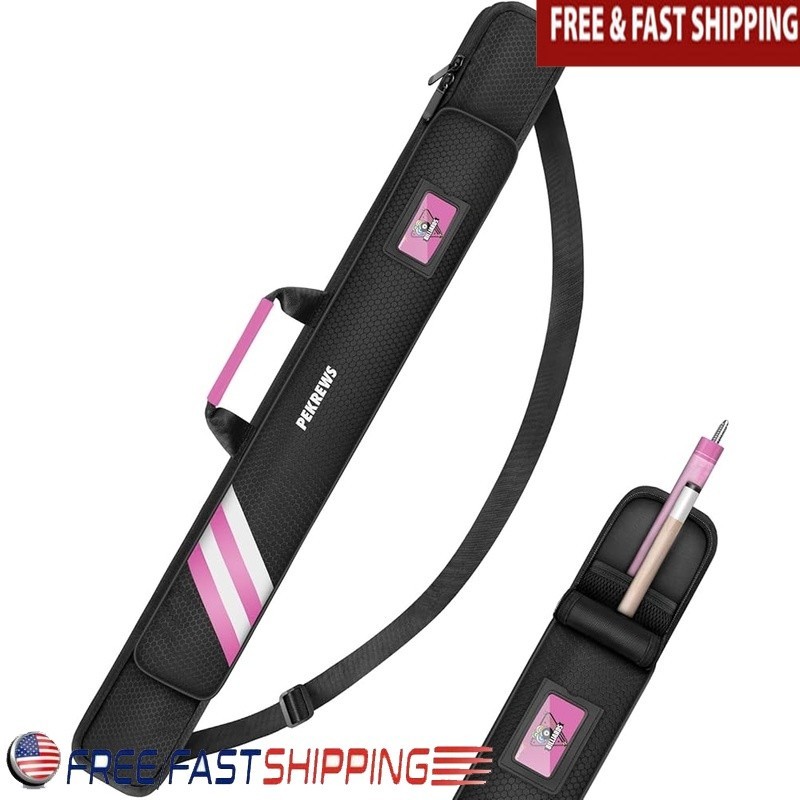 Waterproof Pool Cue Case Heavy-Duty Organizer Padded Pocket Adjustable Strap New
