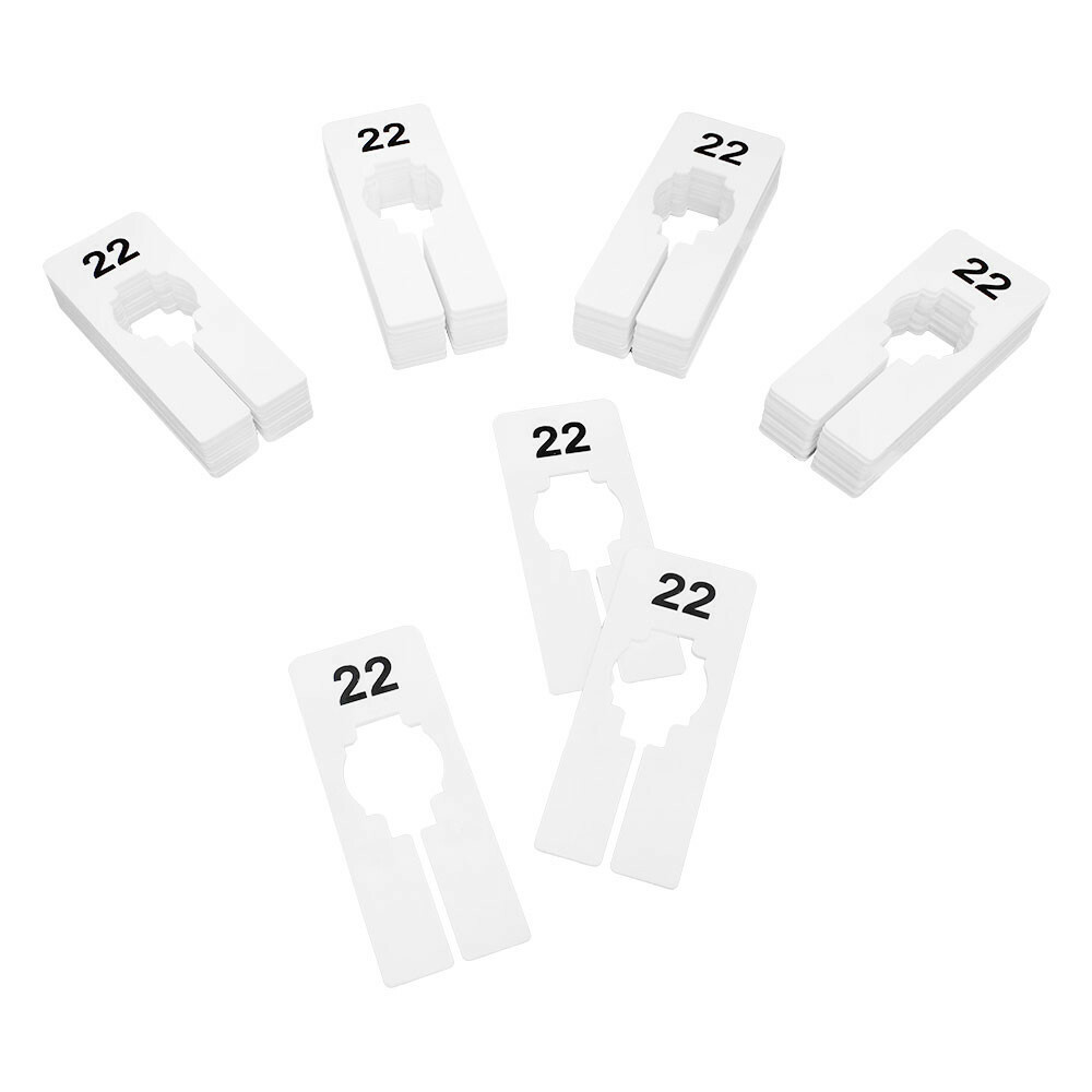 10 PC 2" x 5" Clothing Rack Size 22 Dividers Hangers White Plastic Rectangular