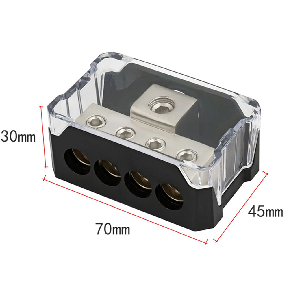 2Pcs Car Audio Modified Ground Wire Splitter Box 4-Way Power Distribution Block