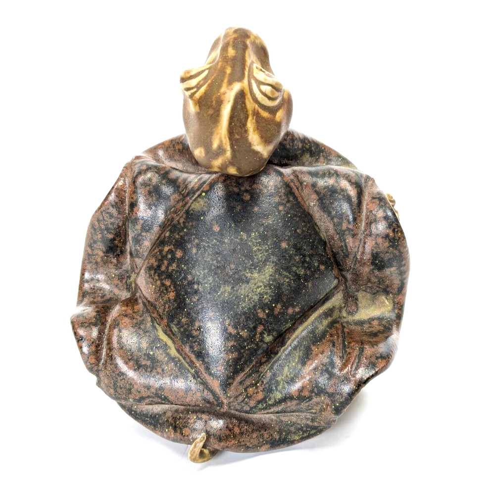 Antique Hand Modeled Pottery Turtle Tortoise Figure, Signed
