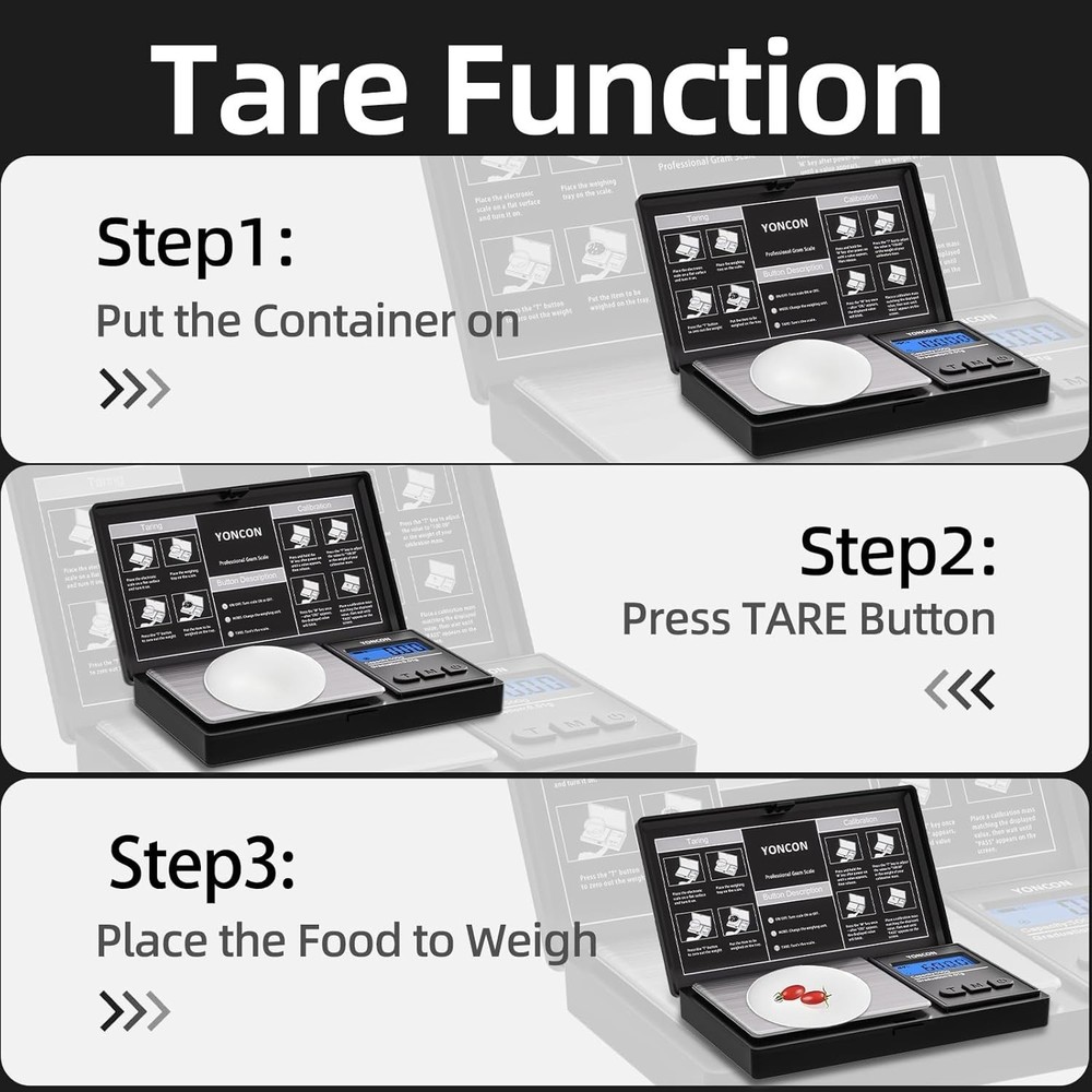 Compact 500g Digital Gram Scale with Tare Function - Accurate for Gems & Spices